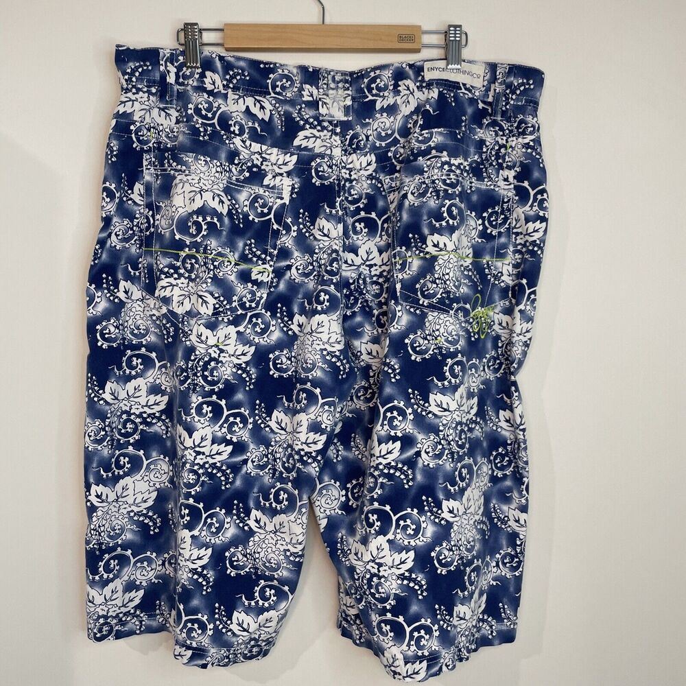 Enyce Clothing Co. Floral Shorts Pockets 90's Hip Hop Blue White Men's Size 40 - Picture 9 of 16